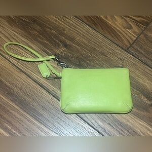 Vintage Coach Lime Green Leather Wristlet